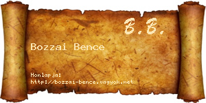 Bozzai Bence névjegykártya